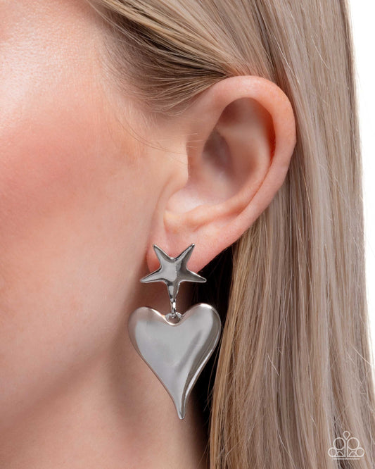 Paparazzi Dynamic Disposition - Silver Post Earrings