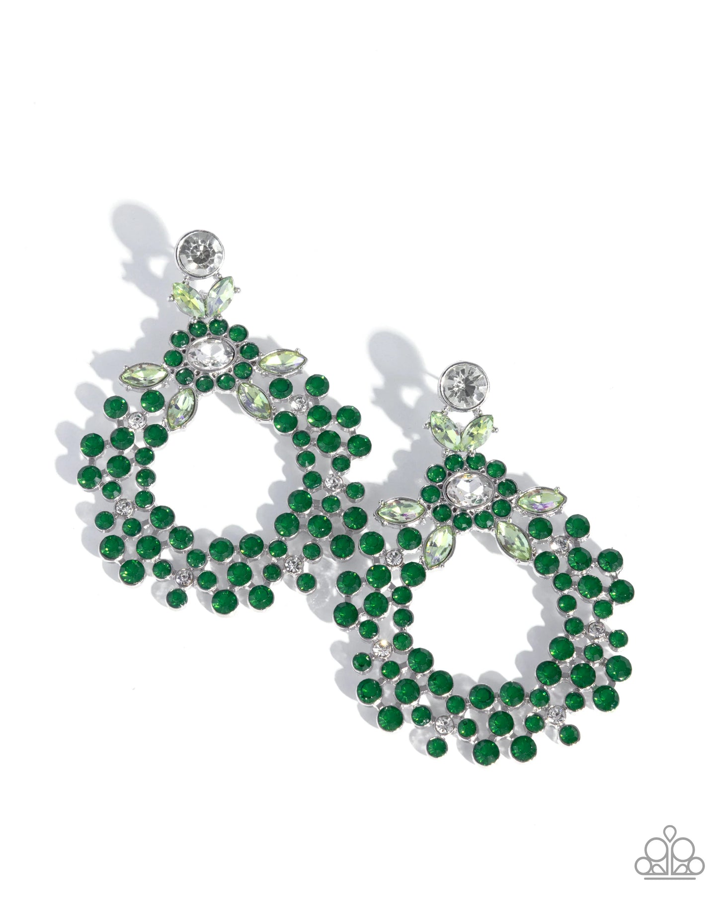 Paparazzi Opalescent Opulence - Green Post Earrings