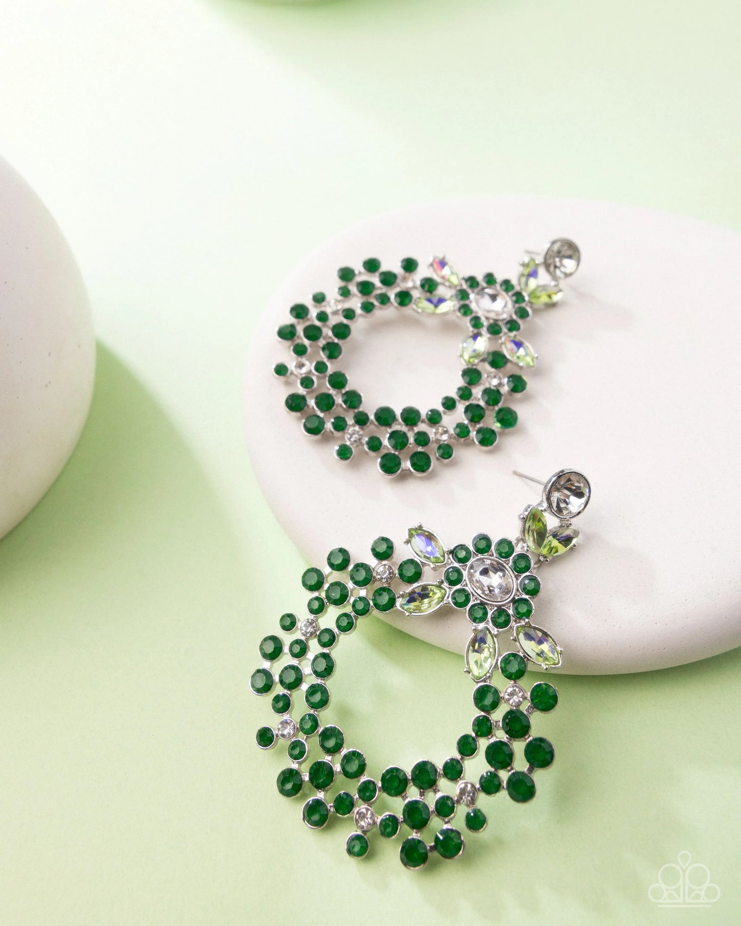 Paparazzi Opalescent Opulence - Green Post Earrings