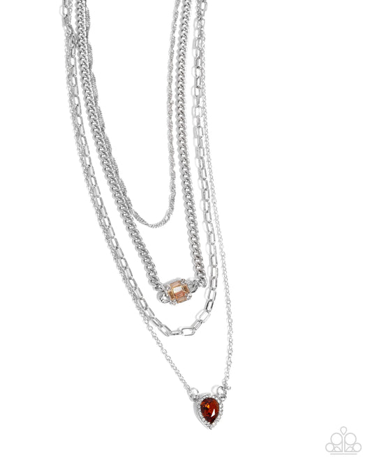 Paparazzi Radiant Rows - Brown Necklace