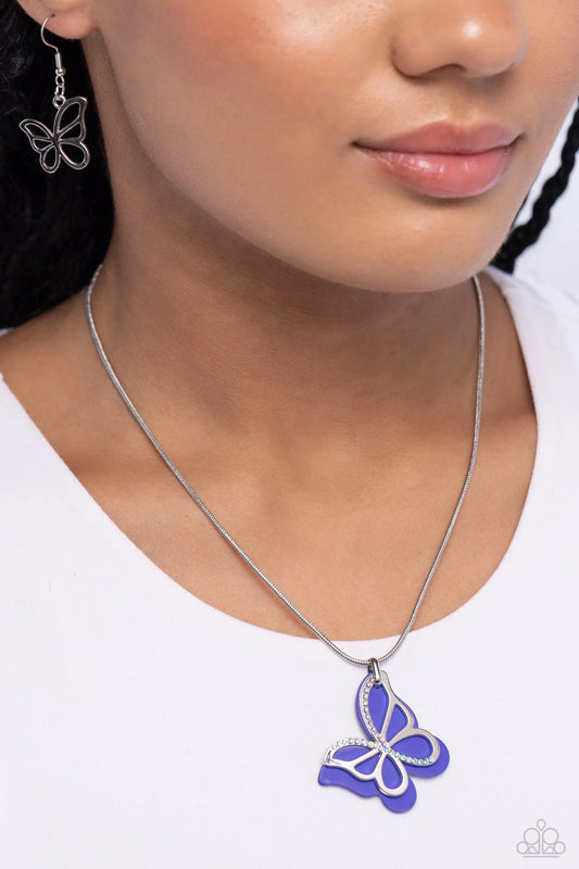 Paparazzi Detailed Dance - Blue Necklace