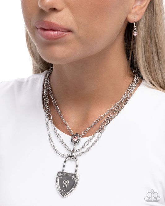 LOCK Show - pink - Paparazzi necklace