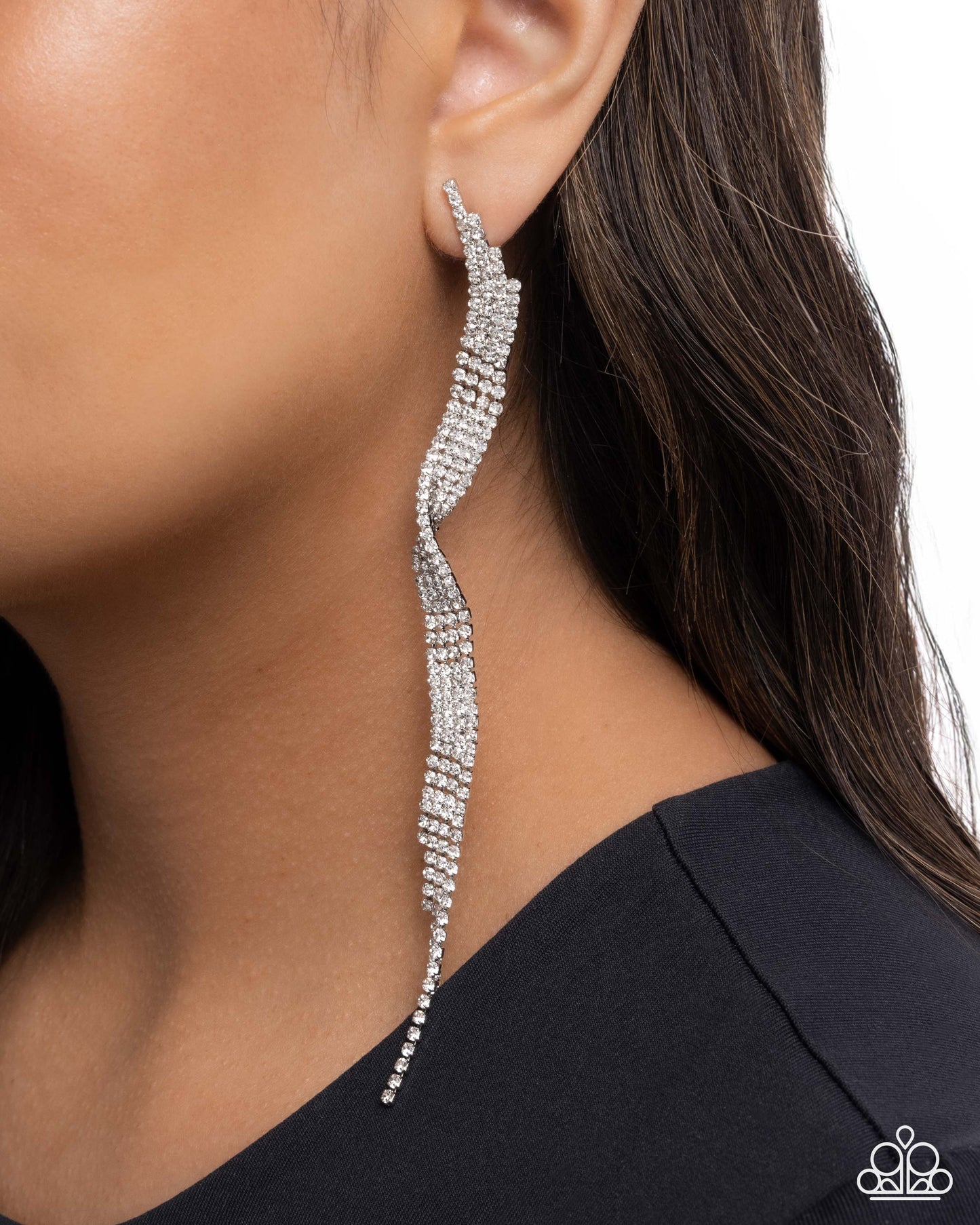 Flashy Following - white - Paparazzi earrings