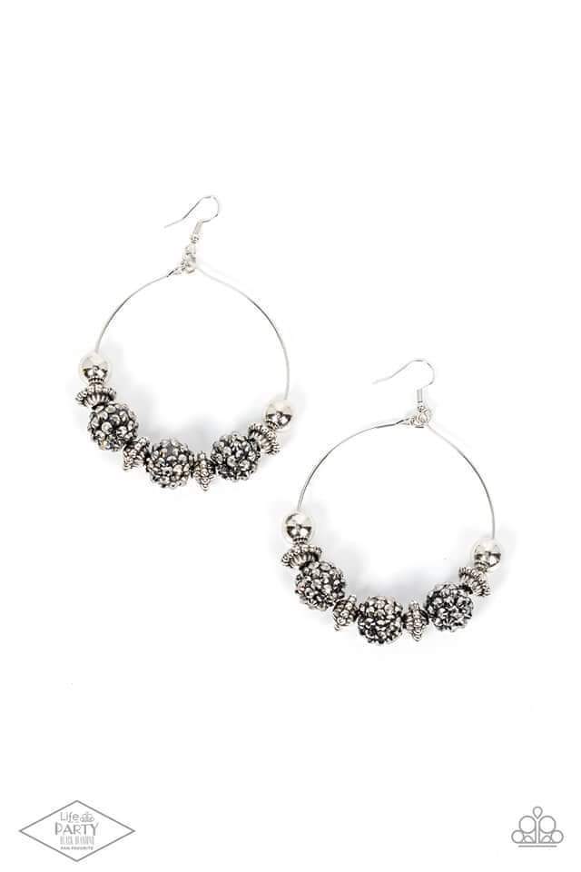 PAPARAZZI "I CAN TAKE A COMPLIMENT" SILVER EXCLUSIVE EARRINGS