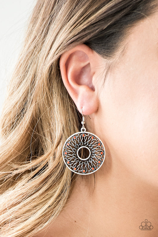 PAPARAZZI  "MALIBU MUSICAL" ORANGE EARRINGS