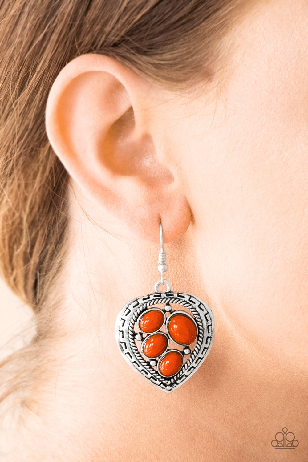 WILD HEART WONDER" ORANGE EARRINGS