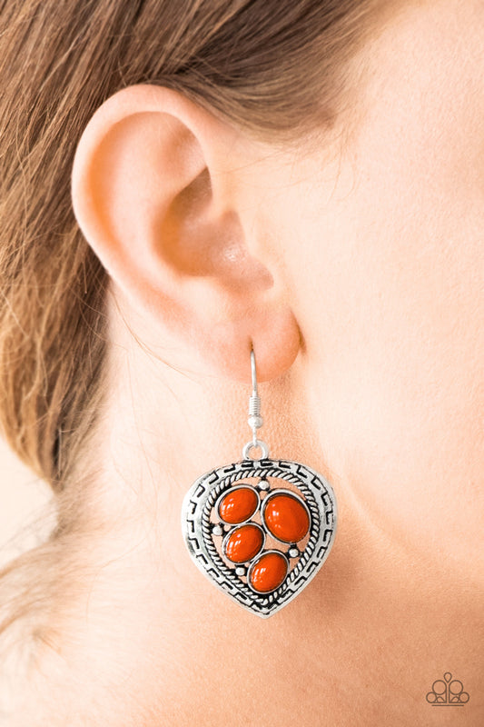 WILD HEART WONDER" ORANGE EARRINGS