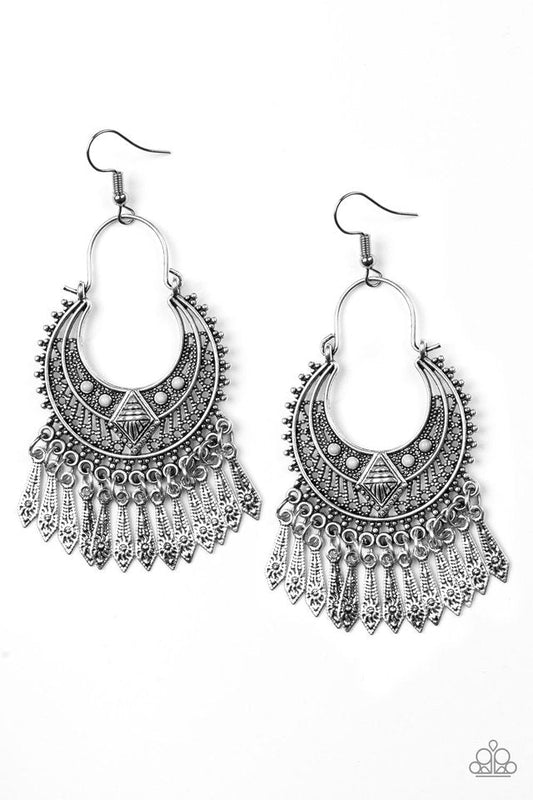 Walk On The Wildside - Silver Earrings - Paparazzi Accessories