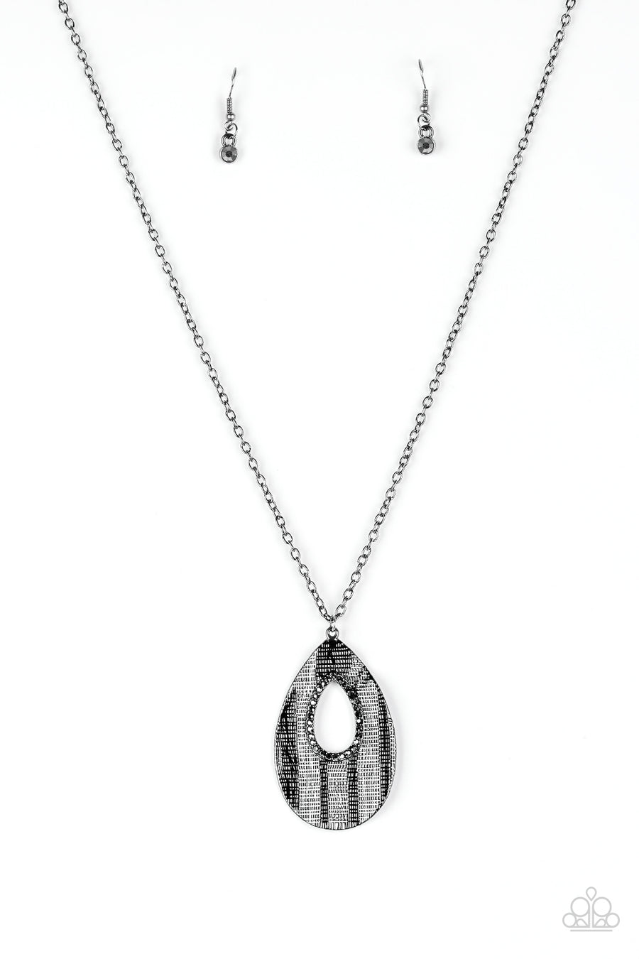 Paparazzi  Stop, TEARDROP, and Roll - Black  Necklace