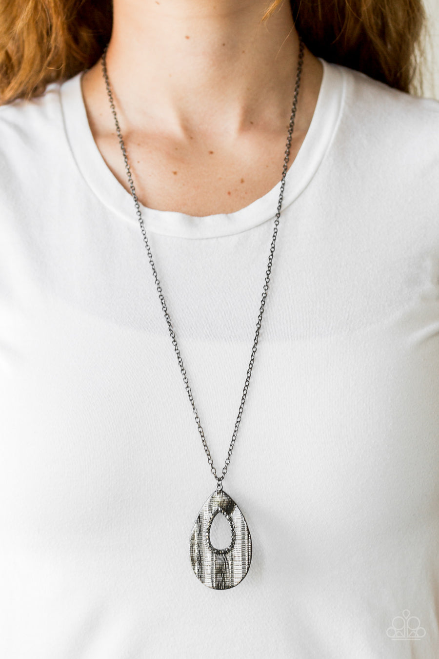 Paparazzi  Stop, TEARDROP, and Roll - Black  Necklace