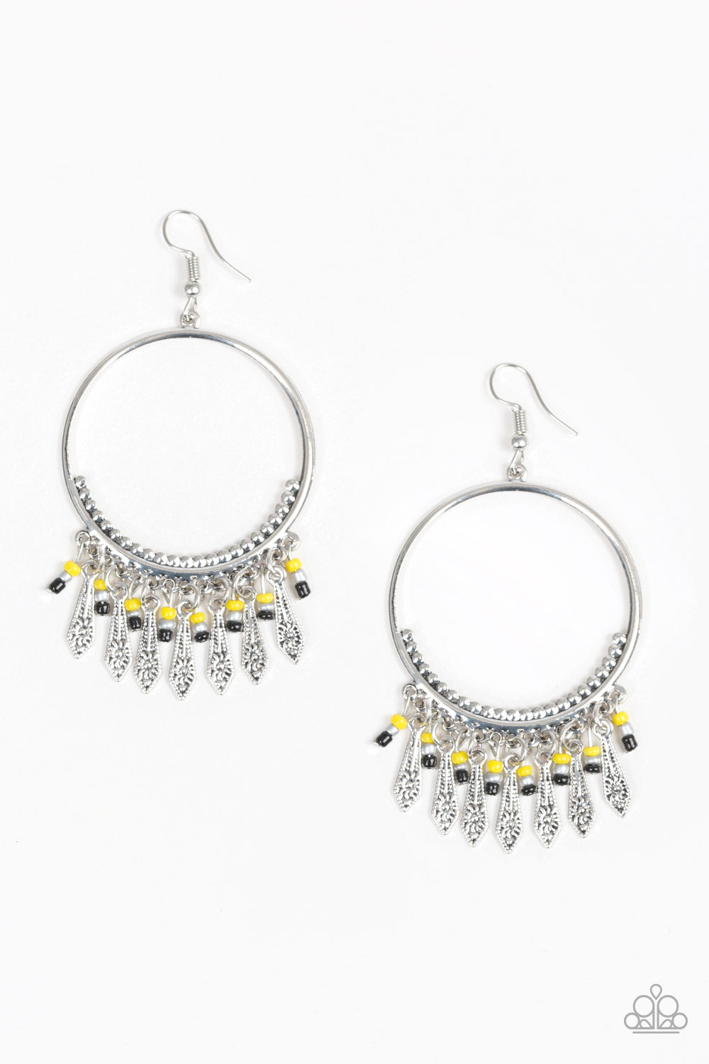 Floral Serenity - Yellow Paparazzi Earrings