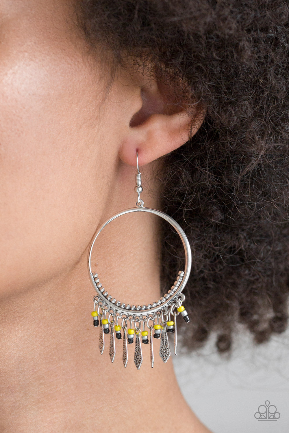 Floral Serenity - Yellow Paparazzi Earrings