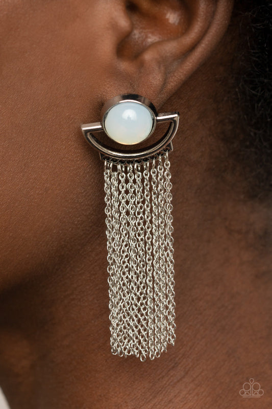 Paparazzi Opal Oracle - Earrings White