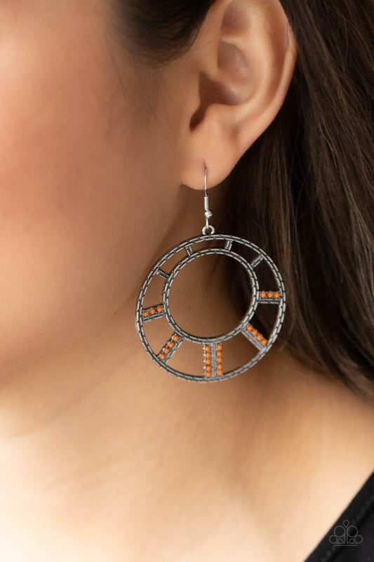 PAPARAZZI "FLEEK FORTRESS" ORANGE EARRINGS