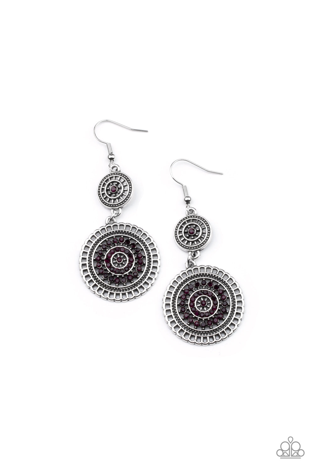 Bohemian Bedazzle - Purple Earring-Paparazzi
