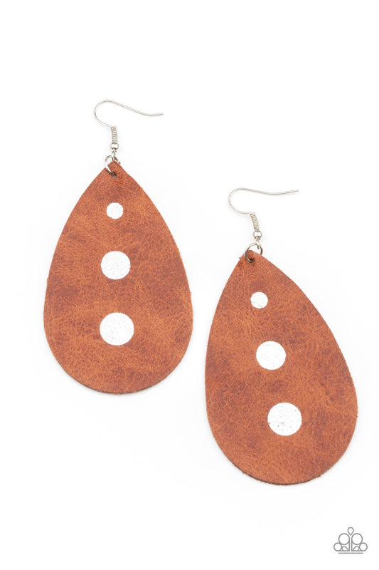 Rustic Torrent - Brown Earrings - Paparazzi Accessories