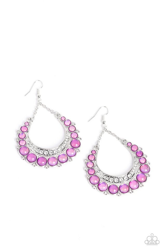 Paparazzi Earring ~ Bubbly Bling - Purple