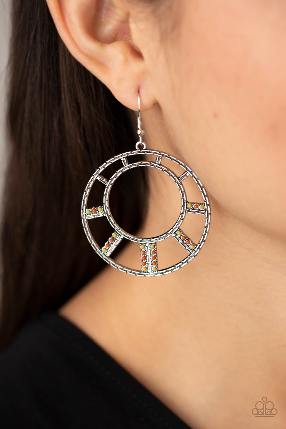 Fleek Fortress - multi - Paparazzi earrings
