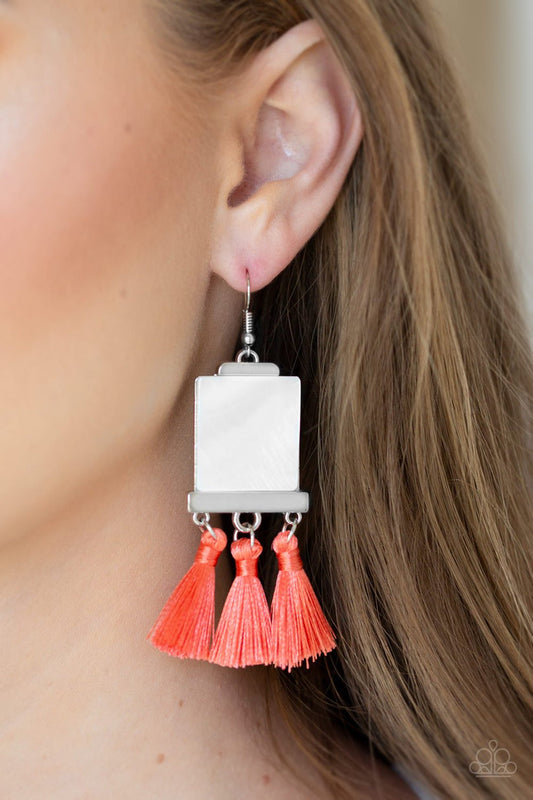 Tassel Retreat - orange - Paparazzi earrings
